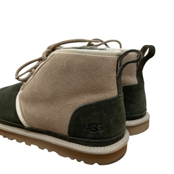 Ugg Neumel Two Tone Suede Lace Up Chukka Boots Mens US 9 EU 42 Shearling Lined - Picture 5 of 12